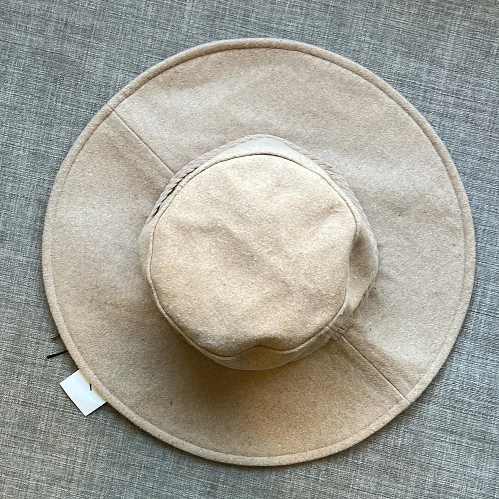 Brown Cozy Wool Blend Wide Brim Hat by ASN